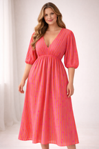 CURVY MUSSELIN KLEID | ZARI