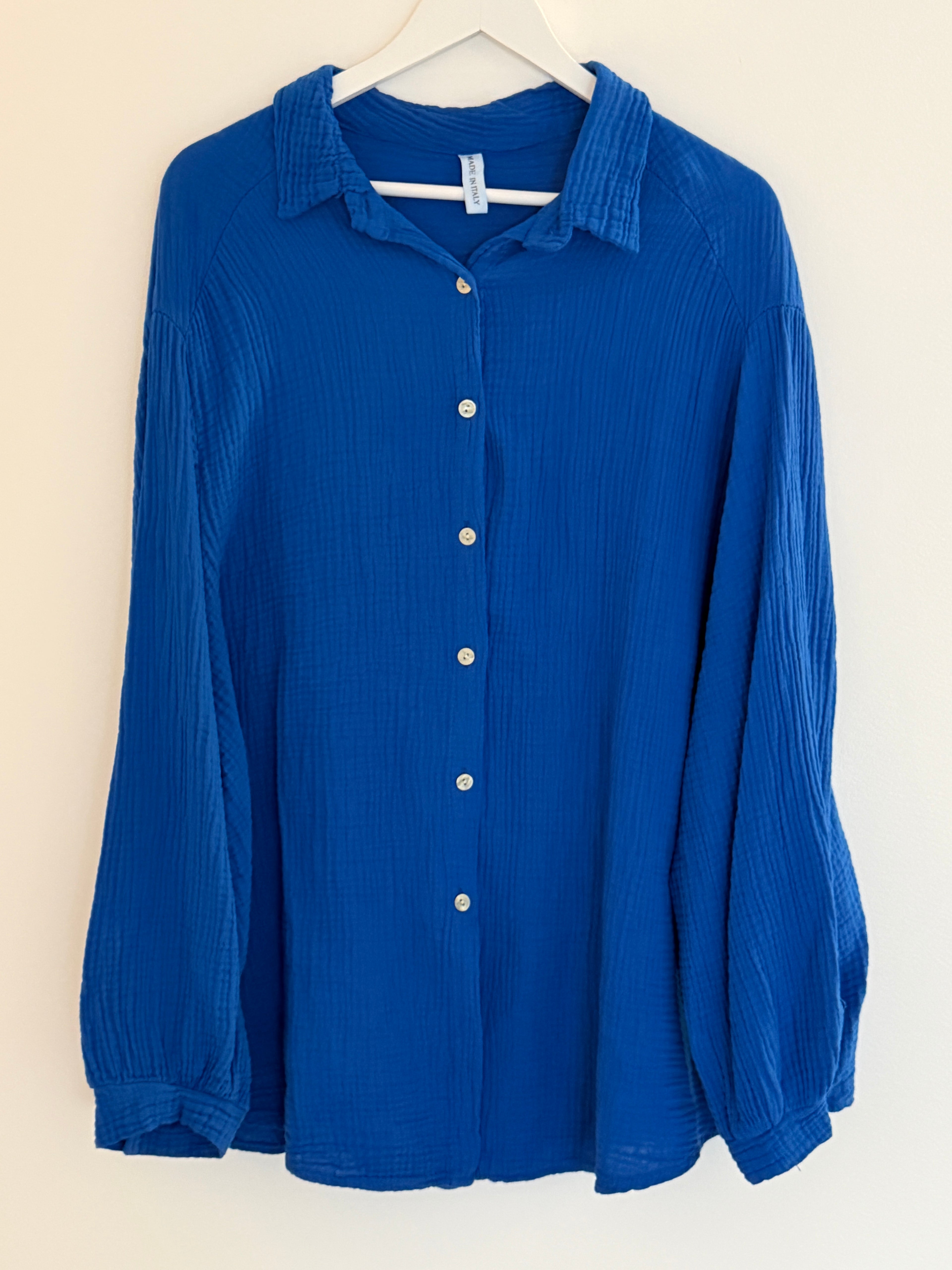 CURVY MUSSELIN BLUSE | PEONY