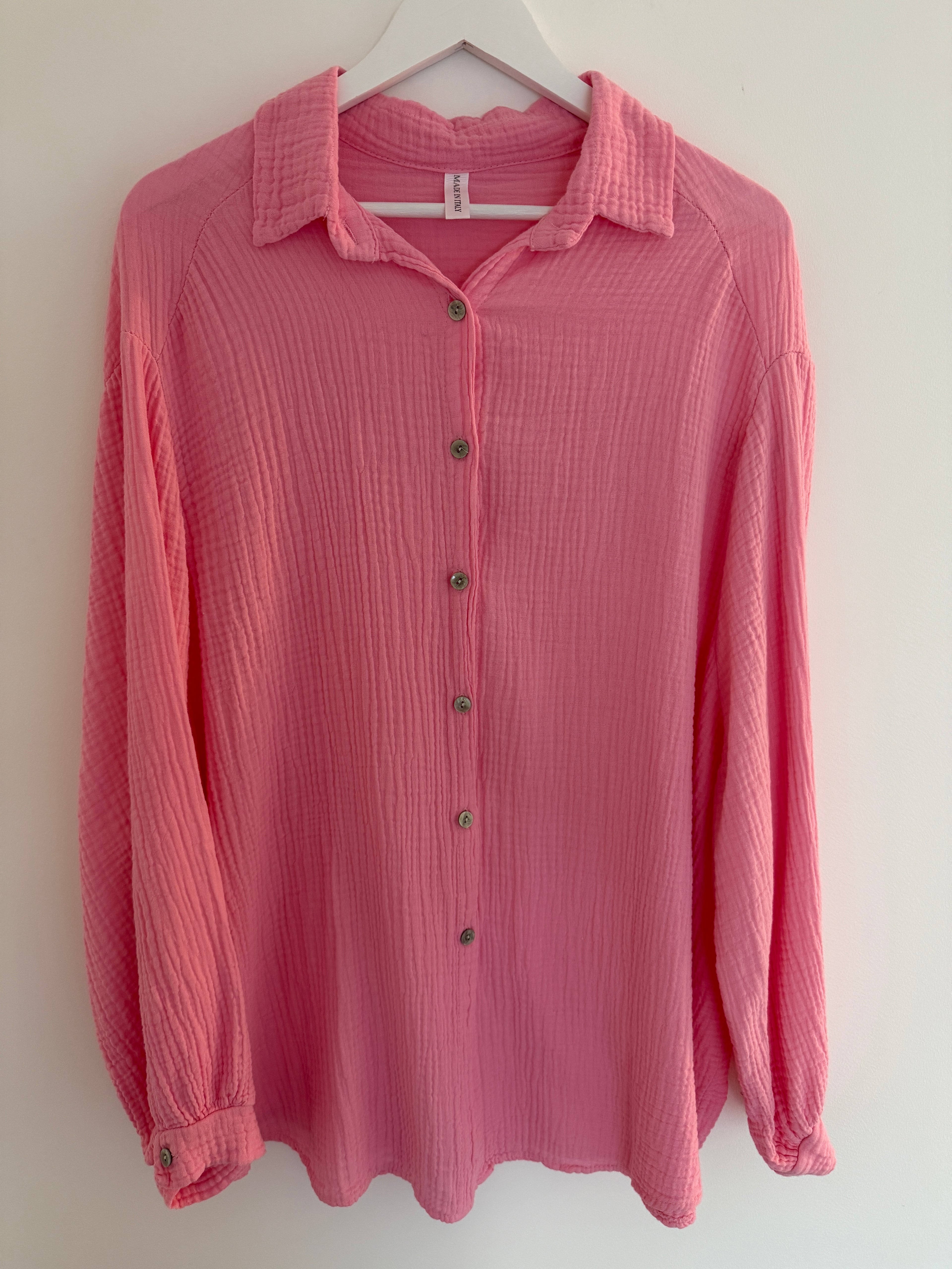 CURVY MUSSELIN BLUSE | PEONY