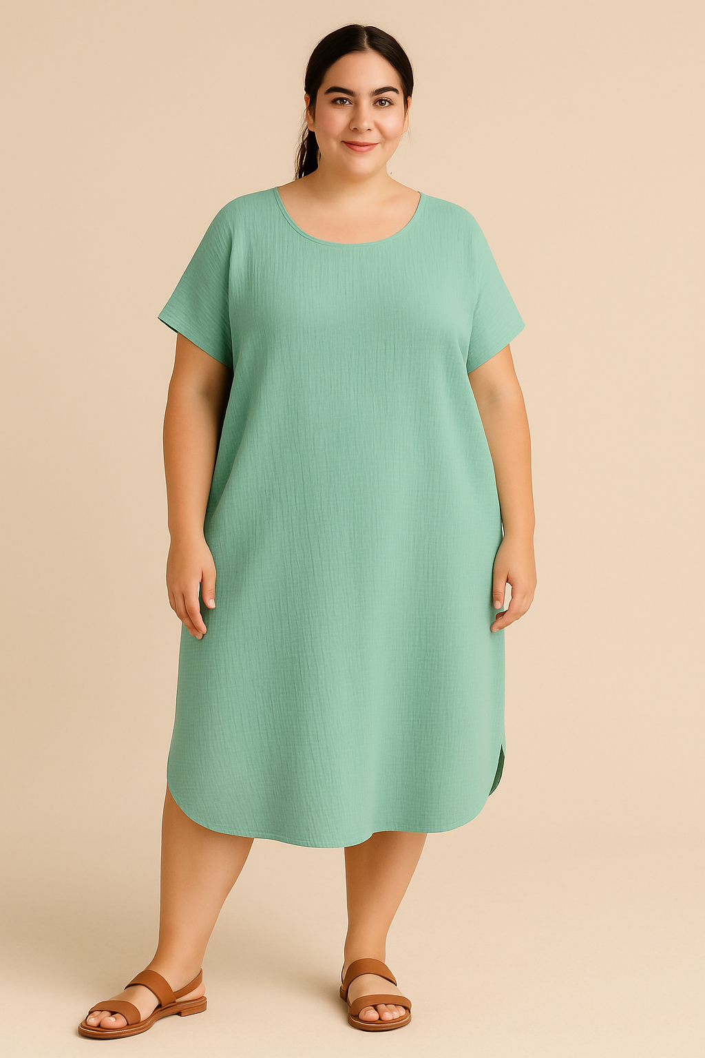 CURVY MUSSELIN KLEID | FLAIR