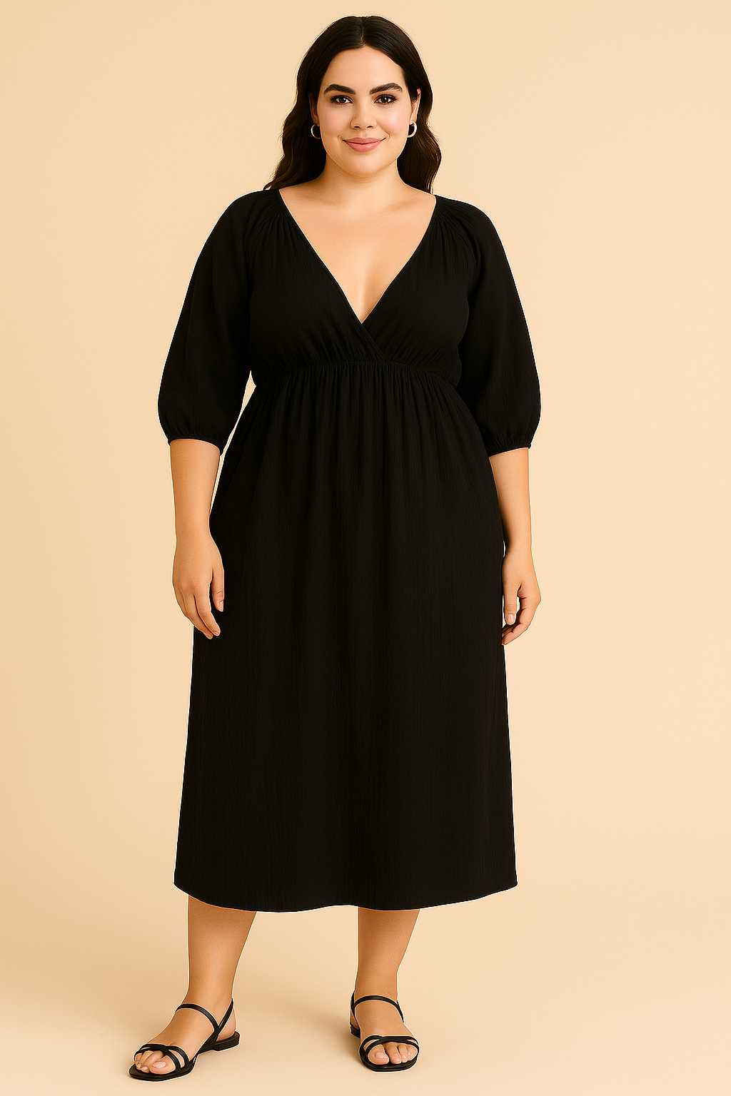 CURVY MUSSELIN KLEID | SILVA