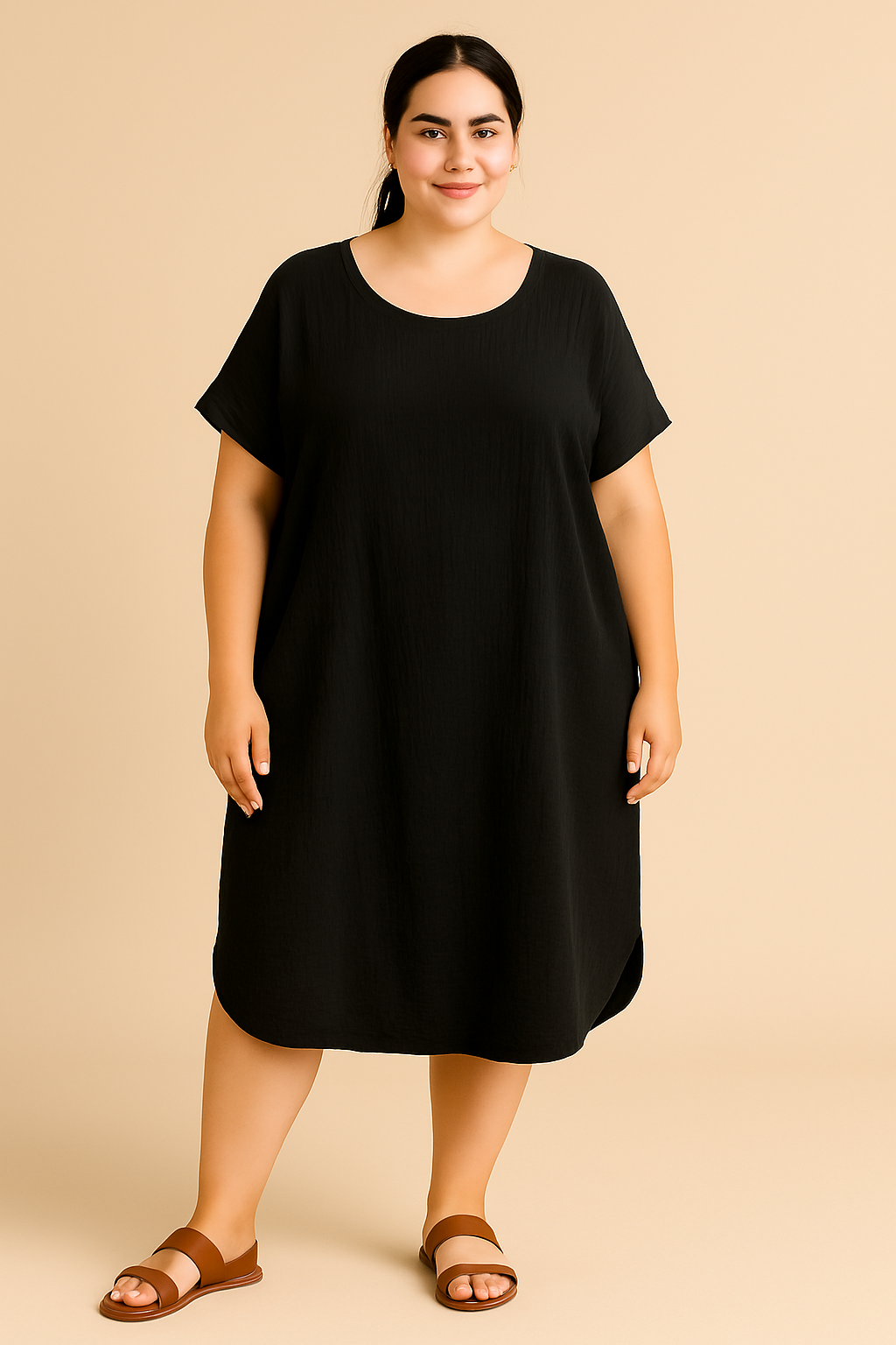 CURVY MUSSELIN KLEID | FLAIR
