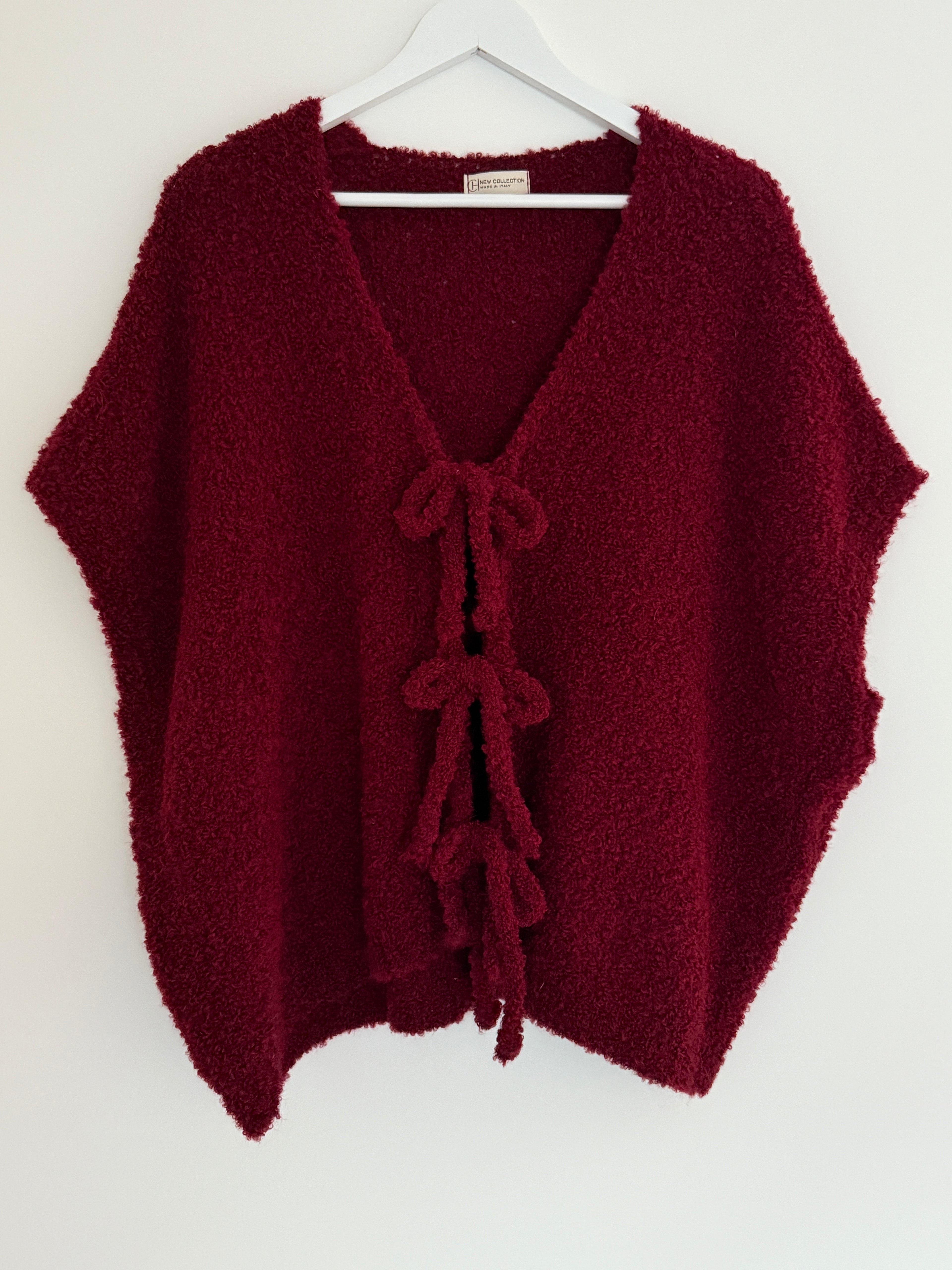 CURVY BOUCLÉ STRICKWESTE | ROSSO