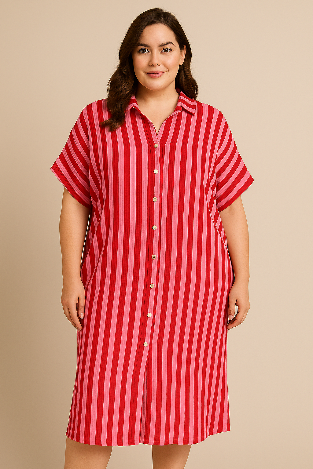 CURVY MUSSELIN KLEID | LINEO