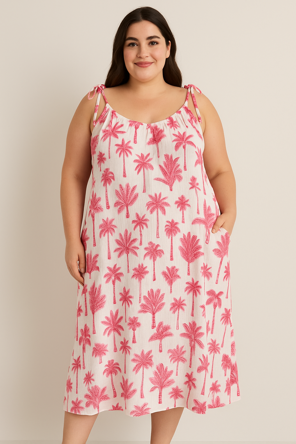 CURVY MUSSELIN KLEID | PALMA