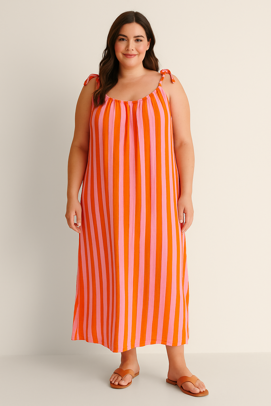 CURVY MUSSELIN KLEID | STRIVELLA