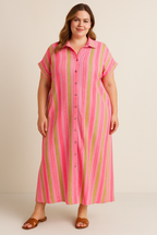 CURVY MUSSELIN KLEID | VIRELLE