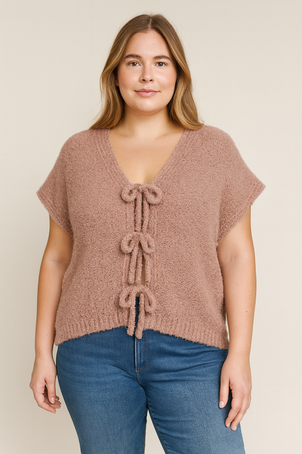 CURVY BOUCLÉ STRICKWESTE | ROSSO