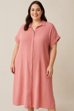 CURVY MUSSELIN KLEID | CORALINE